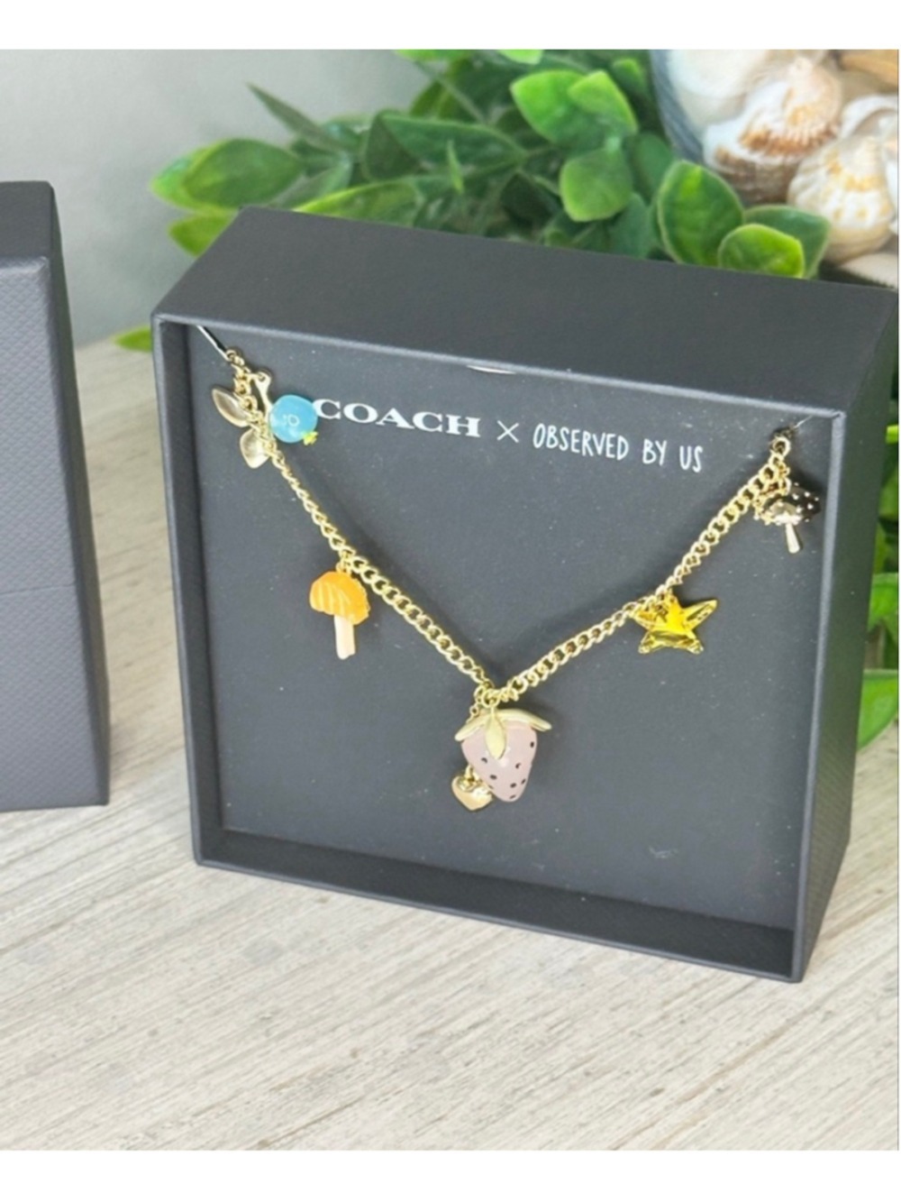 Coach x Observed By Us Strawberry Charm Necklace NWT Limited Edition - Picture 4 of 8